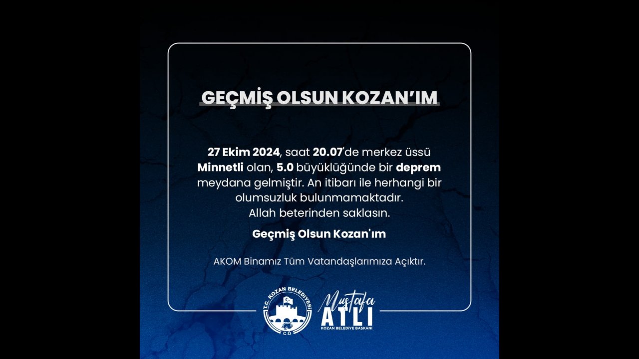 GEÇMİŞ OLSUN KOZAN'IM