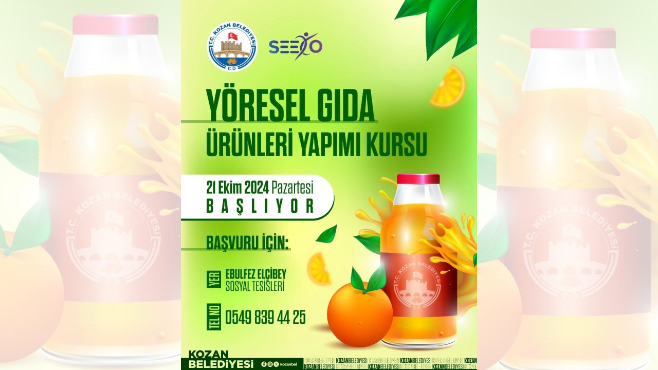 “YÖRESEL GIDA ÜRÜNLERİ YAPIMI” KURSU AÇILIYOR